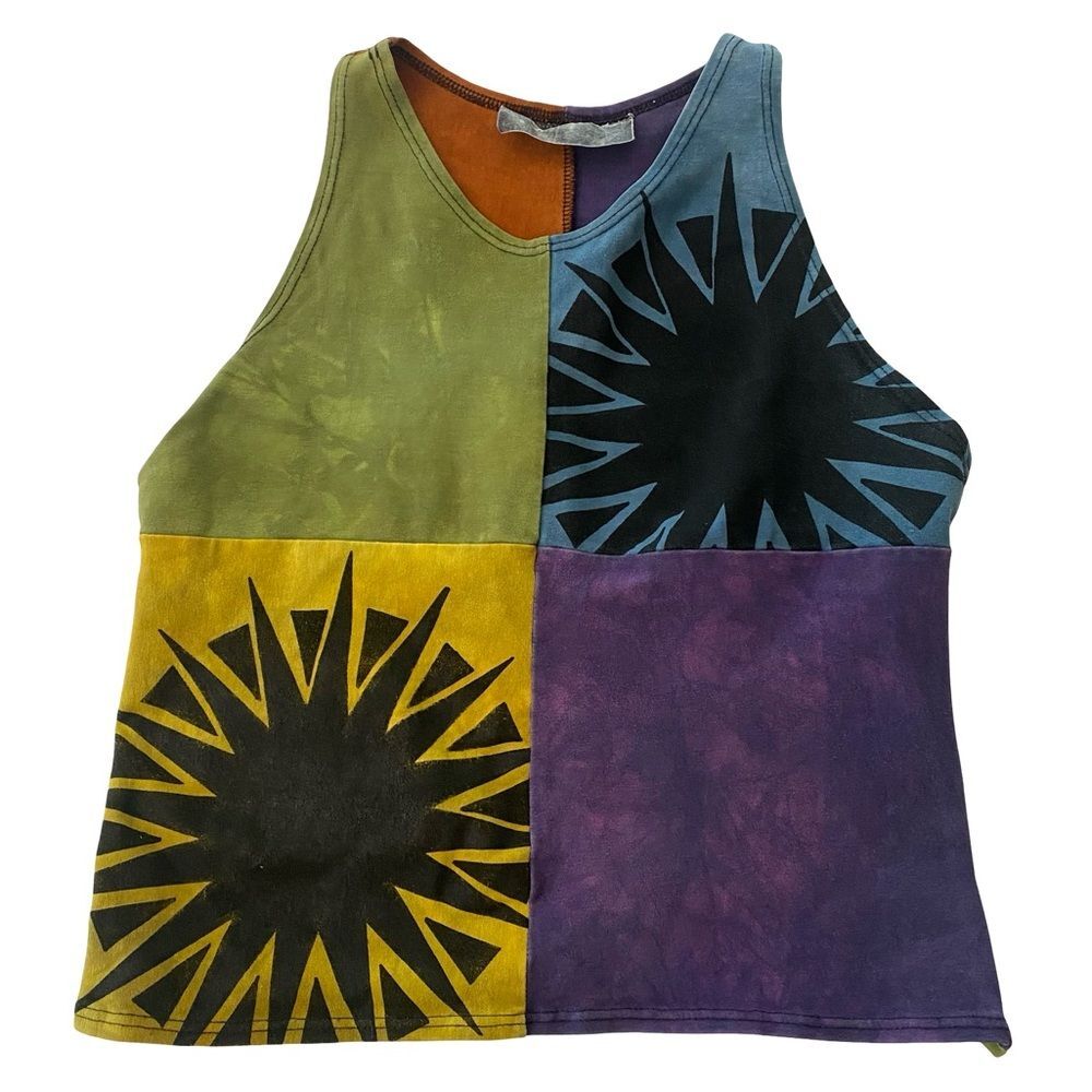 Colorful Patchwork Racer Back Top